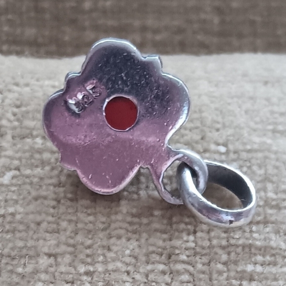 925 Silver Red Stone Pendant - Picture 6 of 7